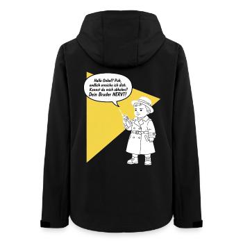 Hello uncle - pick up? Your brother is funny annoying - Women’s Recycled Softshell Jacket by Stanley/Stella - black - Back - AI Model Female 172 light (172cm)