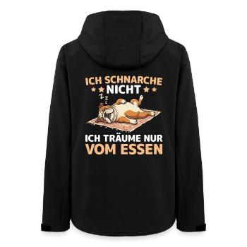 Sleeping Pug Tired Dog Funny Pajamas - Women’s Recycled Softshell Jacket by Stanley/Stella - black - Back - AI Model Female 172 light (172cm)