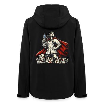 Tierärztin Tiermedizinerin - Frauen Recycelte Softshelljacke von Stanley/Stella - Schwarz - Hinten - AI Model Female 172 light (172cm)