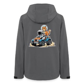 Red Cat Astronaut Quad Lunar Space - Frauen Recycelte Softshelljacke von Stanley/Stella - Anthrazit - Hinten - AI Model Female 172 light (172cm)