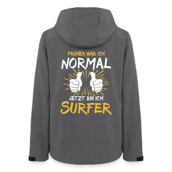 Dicton de surfeur - Veste softshell femme recyclée Stanley/Stella - charbon - Dos - AI Model Female 172 light (172cm)