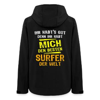 Surfer Geschenk - Frauen Recycelte Softshelljacke von Stanley/Stella - Schwarz - Hinten - AI Model Female 172 light (172cm)