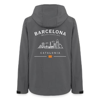 Barcelona Skyline Catalonia Silhouette - Women’s Recycled Softshell Jacket by Stanley/Stella - anthracite - Back - AI Model Female 172 light (172cm)
