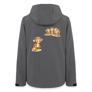 Baby Monkey Punch - Viral Sad Monkey - Frauen Recycelte Softshelljacke von Stanley/Stella - Anthrazit - Hinten - AI Model Female 172 light (172cm)