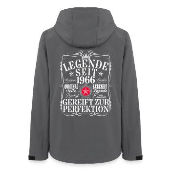 60th Birthday Man Woman 60 Years 1966 Decoration Funny - Women’s Recycled Softshell Jacket by Stanley/Stella - anthracite - Back - AI Model Female 172 light (172cm)
