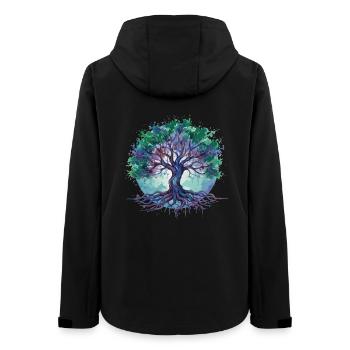 Watercolor Tree of Life - Women’s Recycled Softshell Jacket by Stanley/Stella - black - Back - AI Model Female 172 light (172cm)