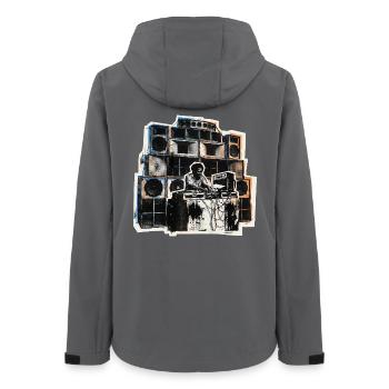 Origines du Dub Reggae Soundsystem - Veste softshell femme recyclée Stanley/Stella - charbon - Dos - AI Model Female 172 light (172cm)