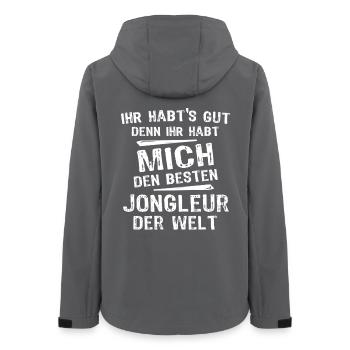 Jongleur - Frauen Recycelte Softshelljacke von Stanley/Stella - Anthrazit - Hinten - AI Model Female 172 light (172cm)