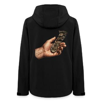 Motif patte de chat se tenant la main - Veste softshell femme recyclée Stanley/Stella - noir - Dos - AI Model Female 172 light (172cm)
