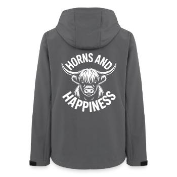 Highland Cow / Highland Beef – I Love Highlands - Women’s Recycled Softshell Jacket by Stanley/Stella - anthracite - Back - AI Model Female 172 light (172cm)