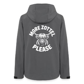Highland Cow / Highland Beef – I Love Highlands - Women’s Recycled Softshell Jacket by Stanley/Stella - anthracite - Back - AI Model Female 172 light (172cm)