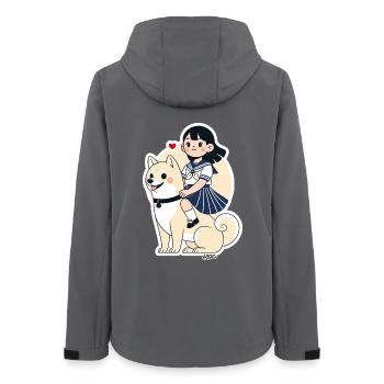Seemannsmädchen und Shiba-Aufkleber - Frauen Recycelte Softshelljacke von Stanley/Stella - Anthrazit - Hinten - AI Model Female 172 light (172cm)