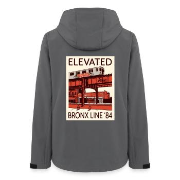 Elevated Bronx Line 84 Grafik - Frauen Recycelte Softshelljacke von Stanley/Stella - Anthrazit - Hinten - AI Model Female 172 light (172cm)