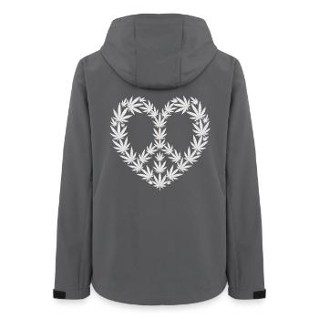 Cannabis Heart T-Shirt – Hemp Leaf Heart - Women’s Recycled Softshell Jacket by Stanley/Stella - anthracite - Back - AI Model Female 172 light (172cm)