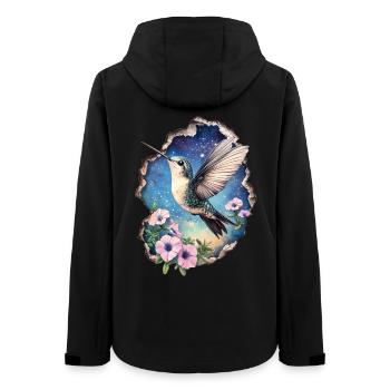 Colibri avec des fleurs - Veste softshell femme recyclée Stanley/Stella - noir - Dos - AI Model Female 172 light (172cm)