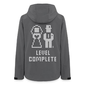 Niveau complété (Mariage / Enterrement de vie de garçon / Pixel / W) - Veste softshell femme recyclée Stanley/Stella - charbon - Dos - AI Model Female 172 light (172cm)