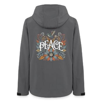 Peace Nature Symbol of Tranquility and Harmony Lover - Women’s Recycled Softshell Jacket by Stanley/Stella - anthracite - Back - AI Model Female 172 light (172cm)