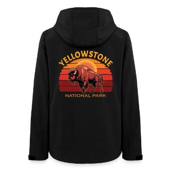 Yellowstone-Nationalpark Büffelbisons - Frauen Recycelte Softshelljacke von Stanley/Stella - Schwarz - Hinten - AI Model Female 172 light (172cm)