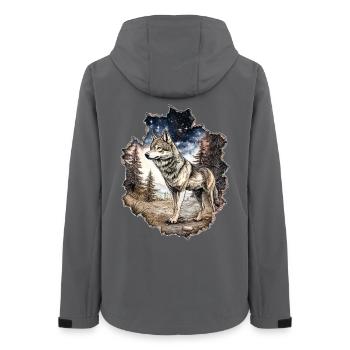 Ciel étoilé du loup - Veste softshell femme recyclée Stanley/Stella - charbon - Dos - AI Model Female 172 light (172cm)