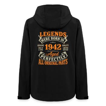 Légendes Nées 1942 Âgé Parfait - Veste softshell femme recyclée Stanley/Stella - noir - Dos - AI Model Female 172 light (172cm)