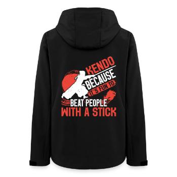 Kendo Épéiste Samouraï Ninja Sinobi Kenjutsu - Veste softshell femme recyclée Stanley/Stella - noir - Dos - AI Model Female 172 light (172cm)