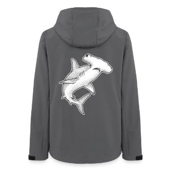 Hammerhai Punkt Illustration - Frauen Recycelte Softshelljacke von Stanley/Stella - Anthrazit - Hinten - AI Model Female 172 light (172cm)