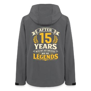 15 Year Company Anniversary Service Anniversary Work - Women’s Recycled Softshell Jacket by Stanley/Stella - anthracite - Back - AI Model Female 172 light (172cm)