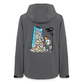 Chatkontrolle Nein Danke Meinungsfreiheit Zensur - Frauen Recycelte Softshelljacke von Stanley/Stella - Anthrazit - Hinten - AI Model Female 172 light (172cm)