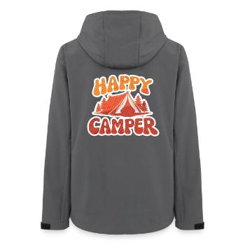 Happy Camper – Tent Motif - Women’s Recycled Softshell Jacket by Stanley/Stella - anthracite - Back - AI Model Female 172 light (172cm)