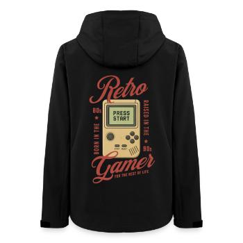 Retro Gamer 80er 90er Gaming Nostalgie - Frauen Recycelte Softshelljacke von Stanley/Stella - Schwarz - Hinten - AI Model Female 172 light (172cm)