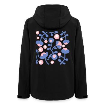 Abstrakte Pfingstrosen L Rose Blau Weiß - Frauen Recycelte Softshelljacke von Stanley/Stella - Schwarz - Hinten - AI Model Female 172 light (172cm)