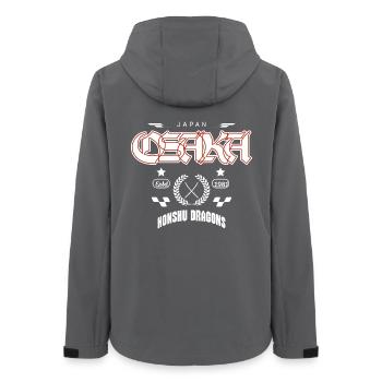 Design de streetwear vintage Asanoha au Japon - Veste softshell femme recyclée Stanley/Stella - charbon - Dos - AI Model Female 172 light (172cm)