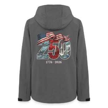 250e anniversaire des États-Unis - Veste softshell femme recyclée Stanley/Stella - charbon - Dos - AI Model Female 172 light (172cm)