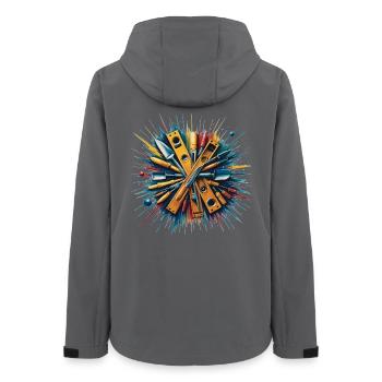 Construction Bricklayer Mason Tools Art Print - Women’s Recycled Softshell Jacket by Stanley/Stella - anthracite - Back - AI Model Female 172 light (172cm)