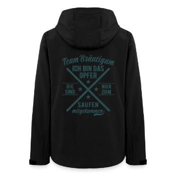 JGA Team Bräutigam Ich bin das Opfer - Bier saufen - Frauen Recycelte Softshelljacke von Stanley/Stella - Schwarz - Hinten - AI Model Female 172 light (172cm)