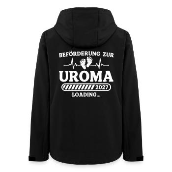 Uroma 2027 Loading – Baby Ankündigung Geschenk - Frauen Recycelte Softshelljacke von Stanley/Stella - Schwarz - Hinten - AI Model Female 172 light (172cm)