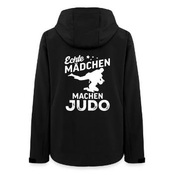 echte maedchen machen judo  - Frauen Recycelte Softshelljacke von Stanley/Stella - Schwarz - Hinten - AI Model Female 172 light (172cm)