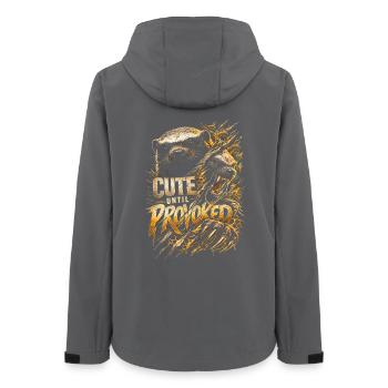 Honigdachs Honey Badger Tier Cute Until Provoked - Frauen Recycelte Softshelljacke von Stanley/Stella - Anthrazit - Hinten - AI Model Female 172 light (172cm)
