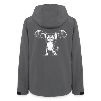 Weightlifting Cat | Funny Gym Strength Training - Women’s Recycled Softshell Jacket by Stanley/Stella - anthracite - Back - AI Model Female 172 light (172cm)