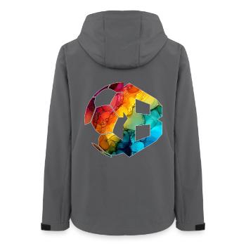 NO. 8 FOOTBALLER NUMBER 8 FOOTBALL 8TH BIRTHDAY - Women’s Recycled Softshell Jacket by Stanley/Stella - anthracite - Back - AI Model Female 172 light (172cm)