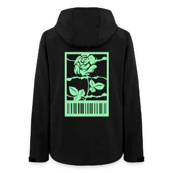 Gothic Rose Barbed Wire Barcode Urban Style - Women’s Recycled Softshell Jacket by Stanley/Stella - black - Back - AI Model Female 172 light (172cm)