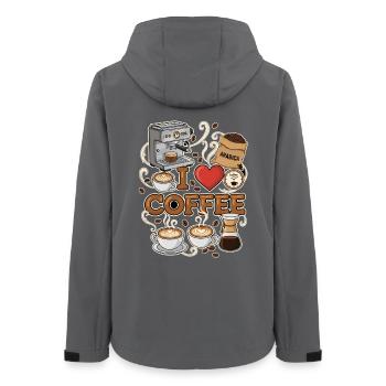 I Love Coffee Barista - Women’s Recycled Softshell Jacket by Stanley/Stella - anthracite - Back - AI Model Female 172 light (172cm)