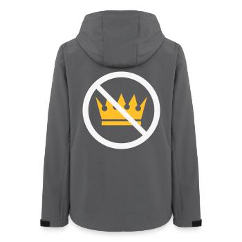Keine Könige! (Protestschild / NEG 2C) - Frauen Recycelte Softshelljacke von Stanley/Stella - Anthrazit - Hinten - AI Model Female 172 light (172cm)