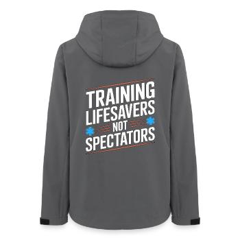 Paramedic Training Lifesavers Emergency Services - Frauen Recycelte Softshelljacke von Stanley/Stella - Anthrazit - Hinten - AI Model Female 172 light (172cm)