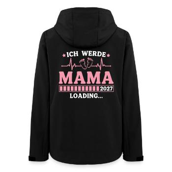 Ich werde Mama 2027 – Werdende Mutter - Frauen Recycelte Softshelljacke von Stanley/Stella - Schwarz - Hinten - AI Model Female 172 light (172cm)
