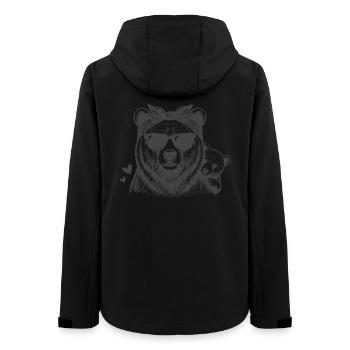 Mama Bär mit Baby  - Frauen Recycelte Softshelljacke von Stanley/Stella - Schwarz - Hinten - AI Model Female 172 light (172cm)