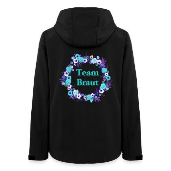 Team Braut Blütenkranz - Frauen Recycelte Softshelljacke von Stanley/Stella - Schwarz - Hinten - AI Model Female 172 light (172cm)