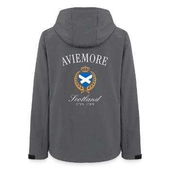 Aviemore Schottland Wappen Krone – Reise Souvenir - Frauen Recycelte Softshelljacke von Stanley/Stella - Anthrazit - Hinten - AI Model Female 172 light (172cm)