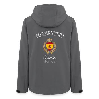 Es Pujols Formentera Spanien Wappen Reise Souvenir - Frauen Recycelte Softshelljacke von Stanley/Stella - Anthrazit - Hinten - AI Model Female 172 light (172cm)