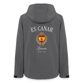Armoiries d’Es Canar Ibiza, Espagne – Souvenir de voyage - Veste softshell femme recyclée Stanley/Stella - charbon - Dos - AI Model Female 172 light (172cm)